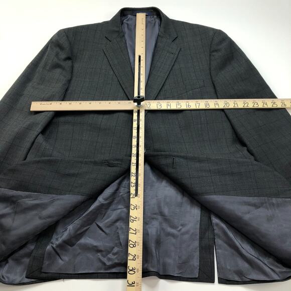 Joseph Abboud 44 R Men's 100% Wool Button Suit Sport Coat Jacket Windowpane - Picture 10 of 16